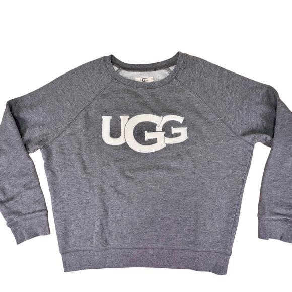 UGG Gray Logo Crewneck Sweatshirt Women's Medium Cozy Pullover - Picture 1 of 6